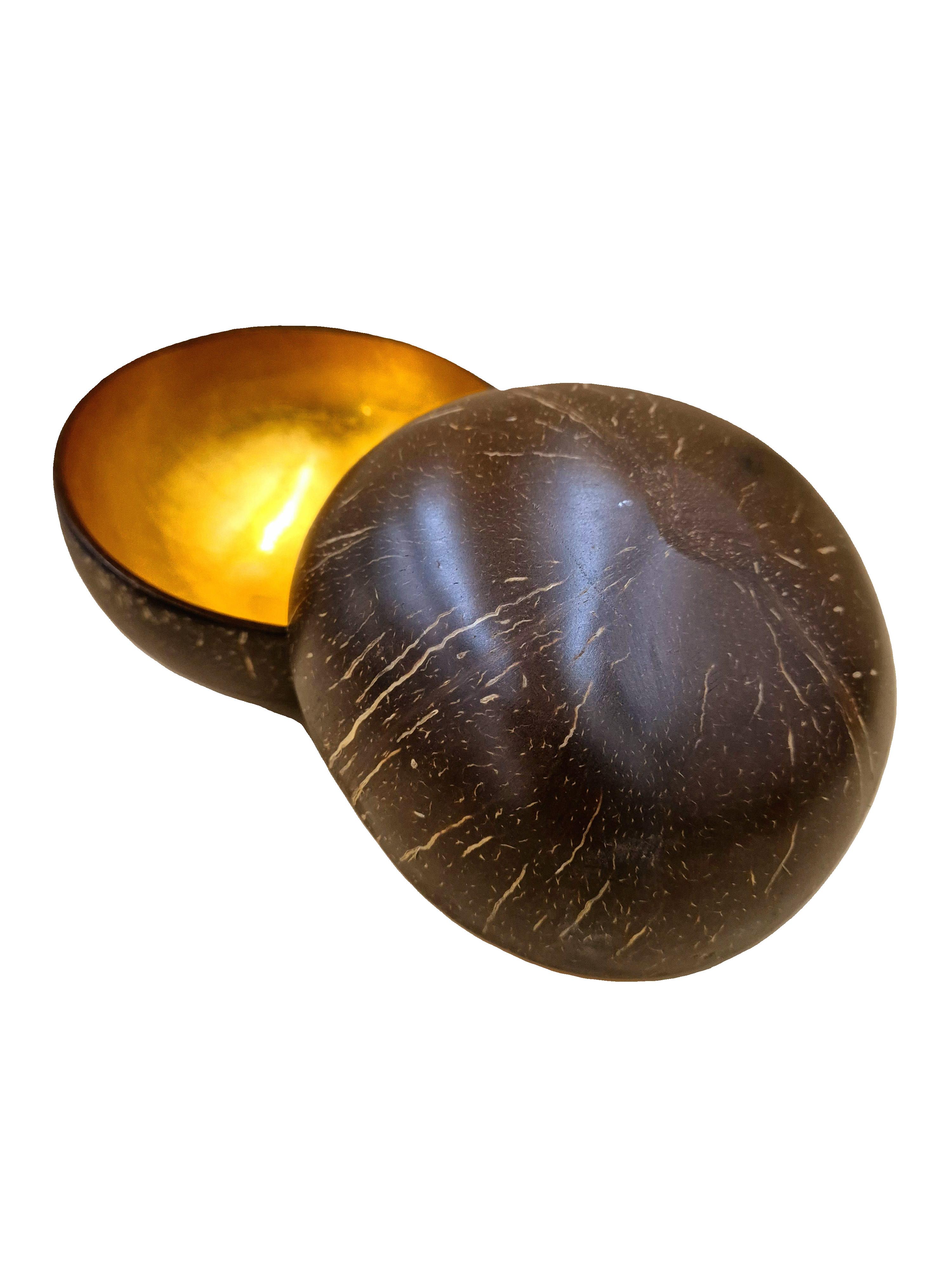 bol alimentaire fait main noix de coco or