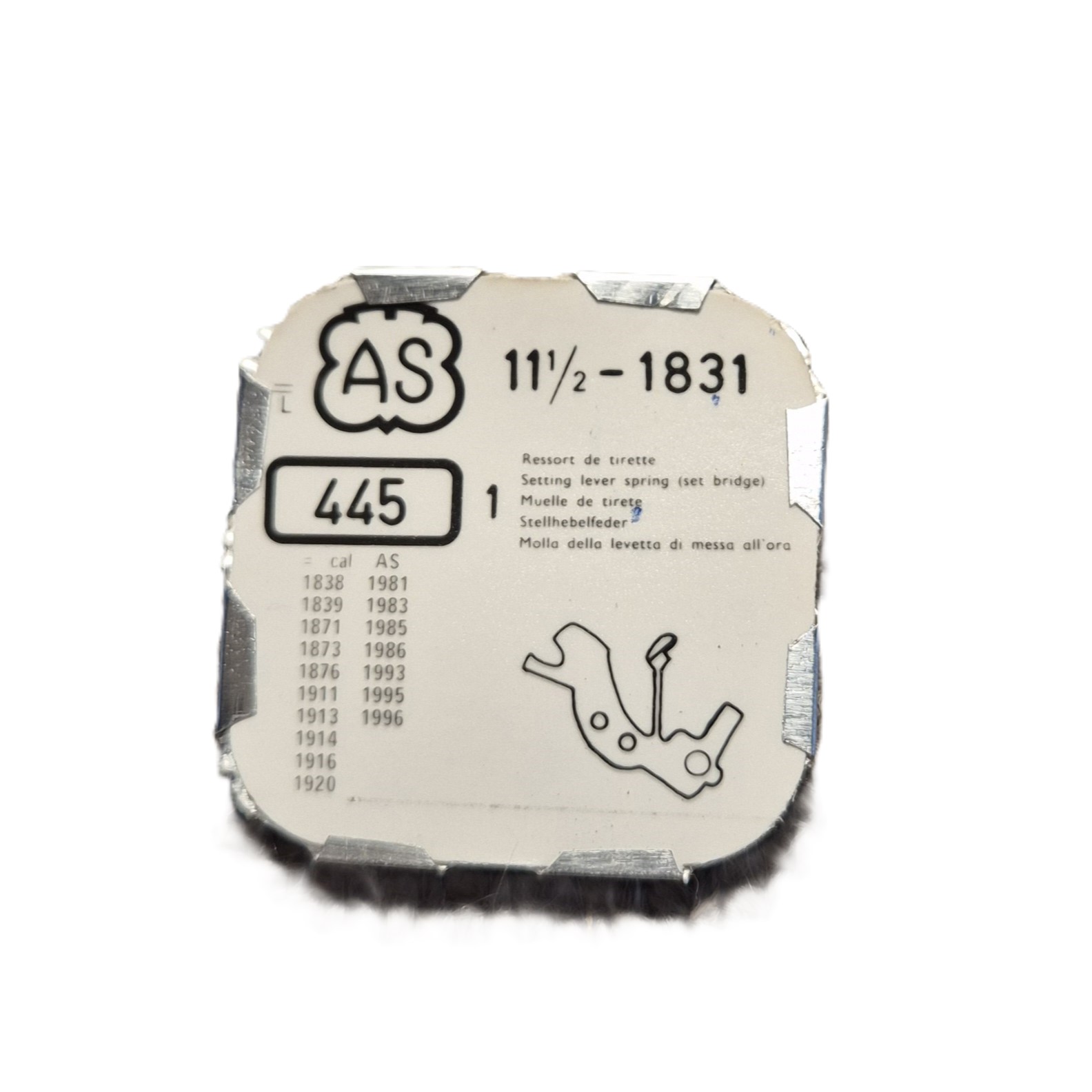 ressort de tirette pour montre AS 1831