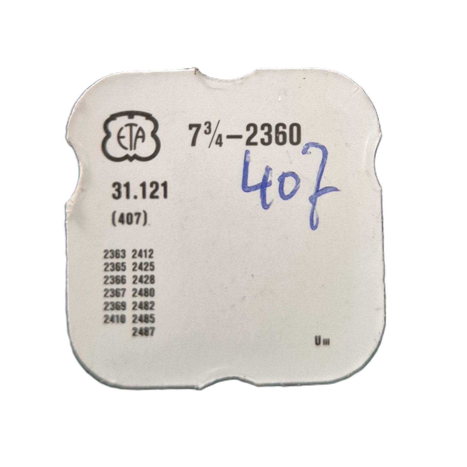 pignon coulant pour montre ETA 2360