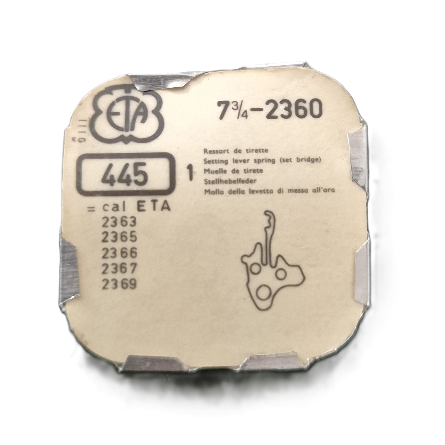 ressort de tirette pour montre ETA 2360