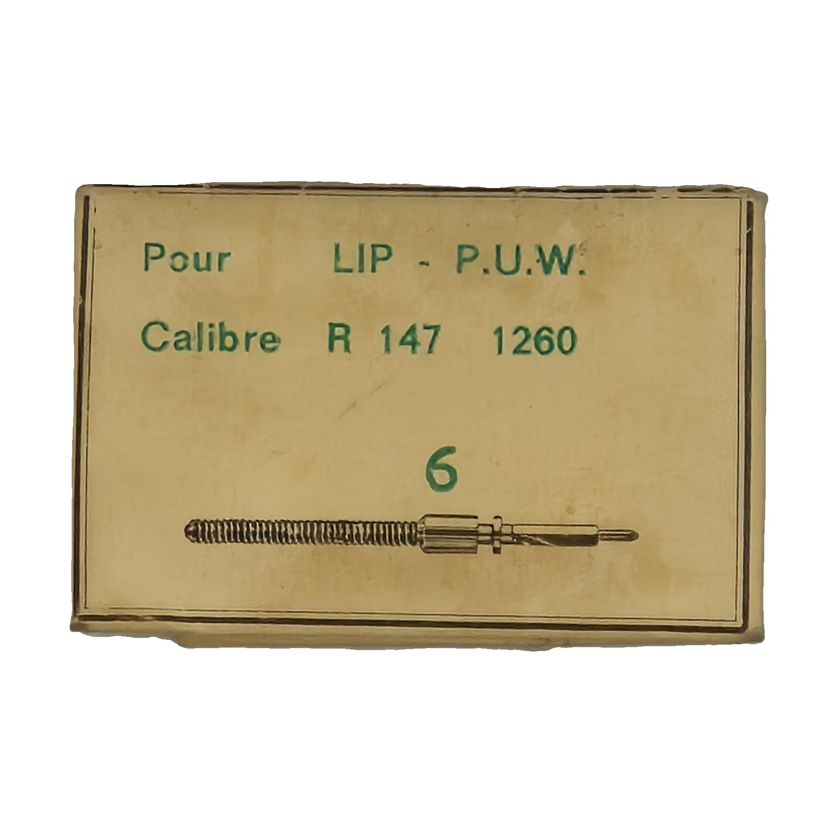 tige de remontoir montre LIP R147 calibre PUW 1260 watch horlogerie fourniture brocante antiquité