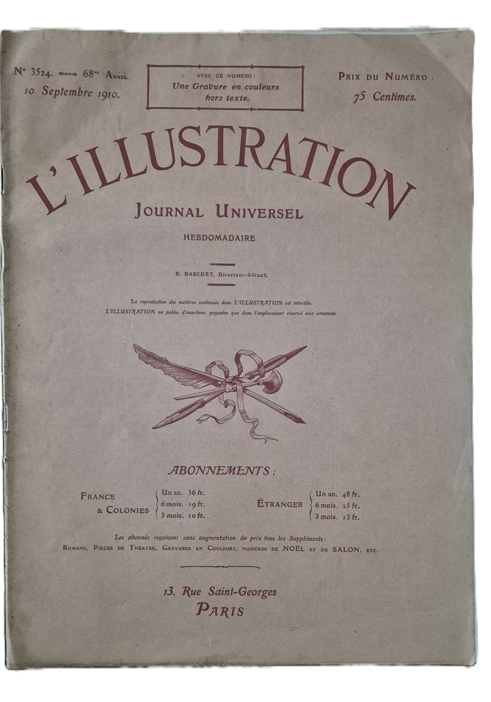 journal universel l'illustration 1910