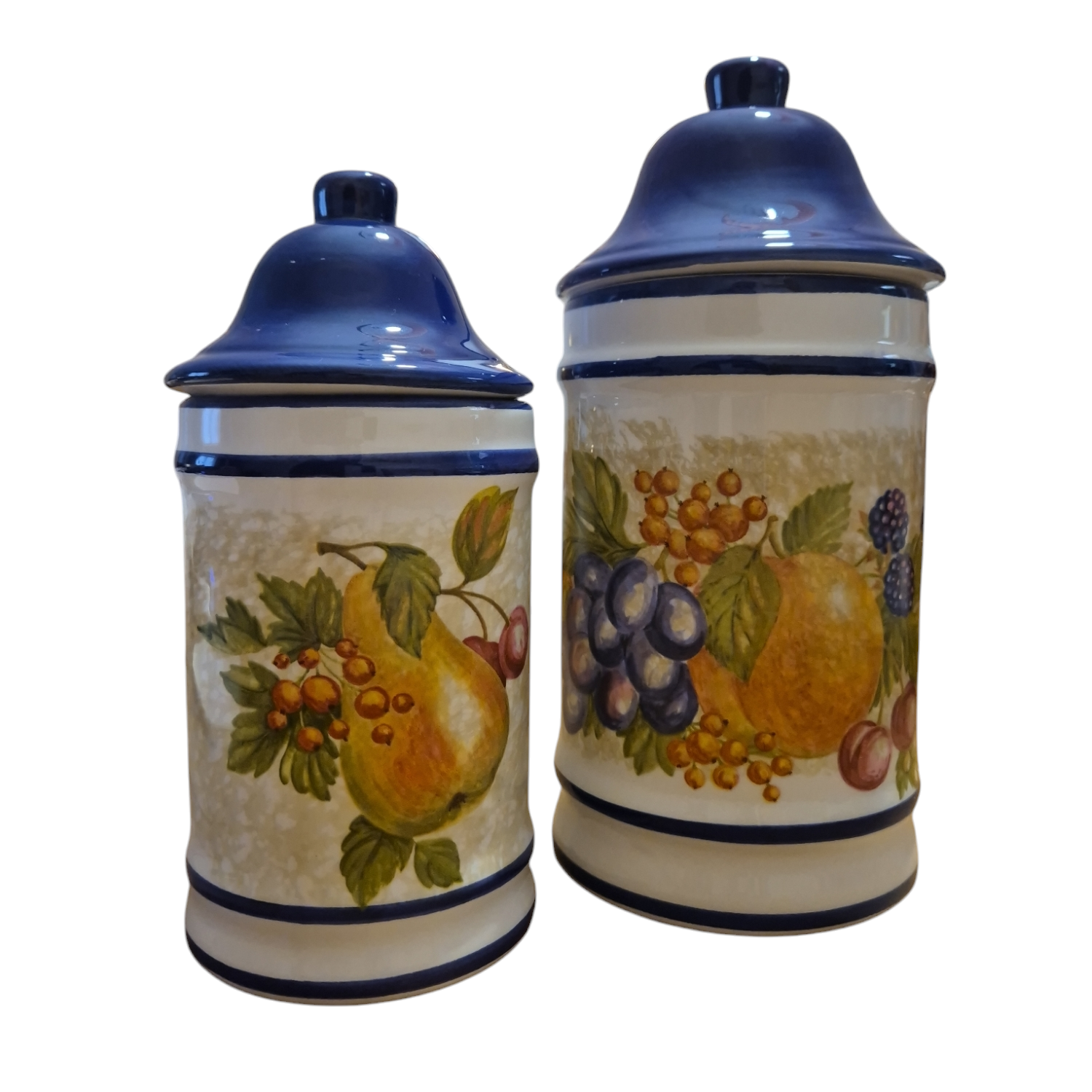 pots à épices faïence polychrome bleue